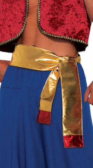Desert Prince Gold Sash, Gold Waist Sash, Waist Sash