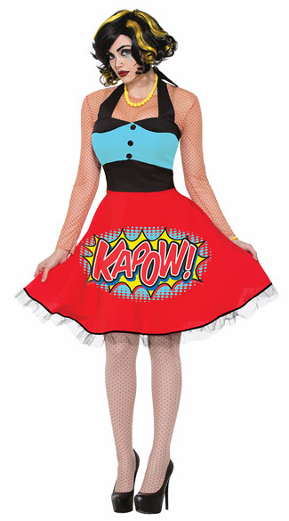 Retro Pop Art Costume, Kapow Dress, Comic Book Dress