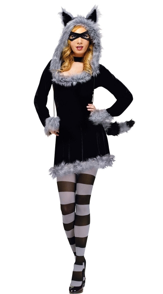 Racy Raccoon Costume, Adult Raccoon Costume, Furry Raccoon Costume, Raccoon Halloween Costume