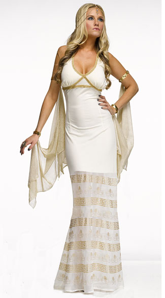 Golden Goddess Costume, Greek Goddess Costume, White Greek Goddess Costume
