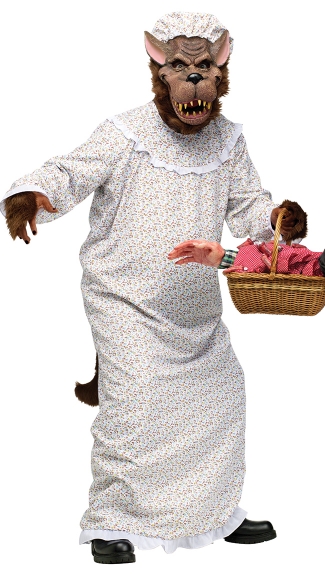 Big Bad Granny Wolf Adult Costume, Scary Big Bad Wolf Costume, Adult Wolf Costume