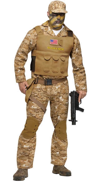Navy Seal Adult Costume, Army Costume, Military Halloween Costume