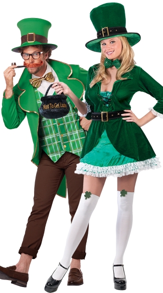 Lucky Leprechaun Couples Costume Luscious Leprechaun Adult Costume Cute Leprechaun Costume St 0443