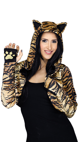 Velvet Tiger Shrug, Tiger Shrug, Animal Shrug