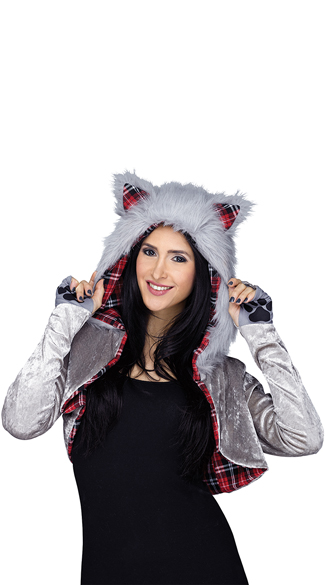 Velvet Wolf Shrug, Furry Wolf Shrug, Animal Shrug