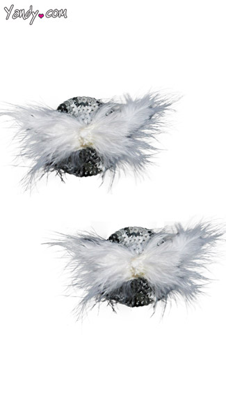 Feather Pasties Set, Feather and Sequin Pasties, Christmas Pasties