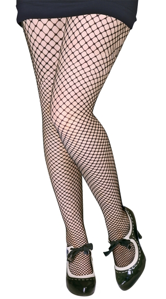 Plus Size Fishnet Pantyhose, Plus Size Black Fishnets