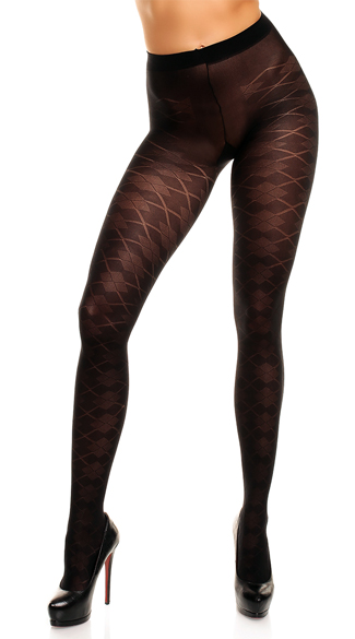 Plus Size Argyle Pantyhose, Plus Size Sheer Pantyhose, Black Sheer Plus Size Pantyhose