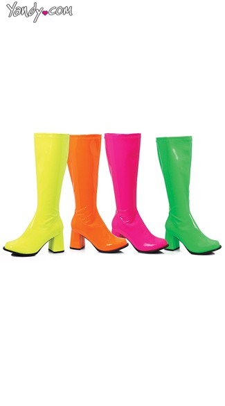 3\" Neon Gogo Boots, Neon Boots, Go Go Boots