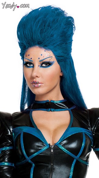 Blue Galactic Wig, blue sci-fi wig, galactic wig, fifth element wig