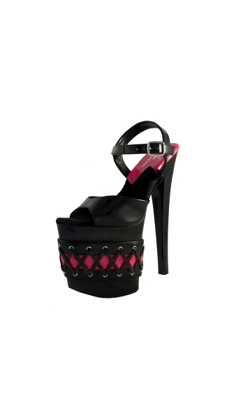 7 1/2\" Sandal With Criss Cross Lace On Platform