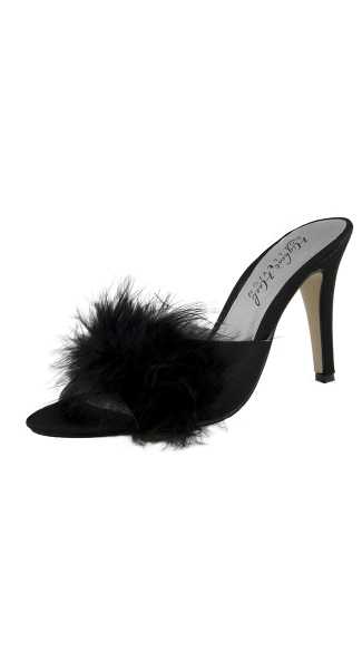 3 1/2\" Sandal With Maribou Feather Upper