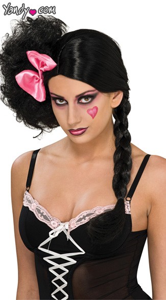 Harajuku 1 Bun Wig, Harajuku Costume Wig, Asian Costume Wig, Asian Wig