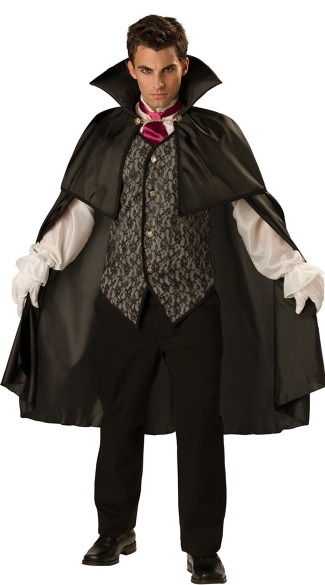 Midnight Vampire Costume, Men\'s Dracula Vampire Costume, Men\'s Vampire Halloween Costume