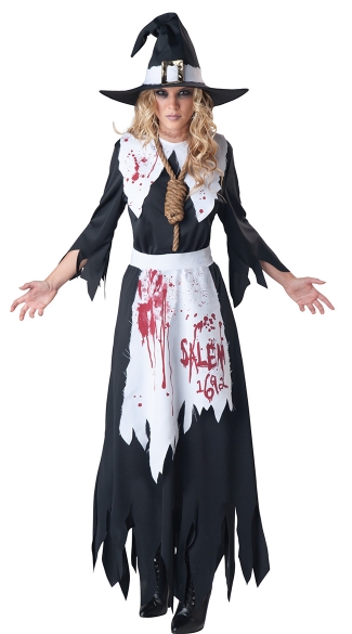 Bloodstained Salem Witch Costume, Bloodstained Witch Costume, Zombie Witch Costume, Witch Zombie Costume