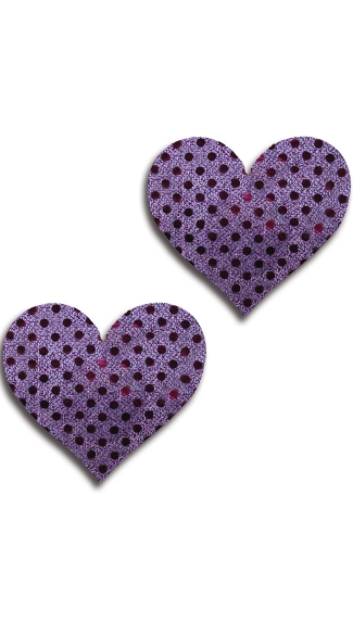 Purple Dot Heart Pasties, Purple Heart Pasties