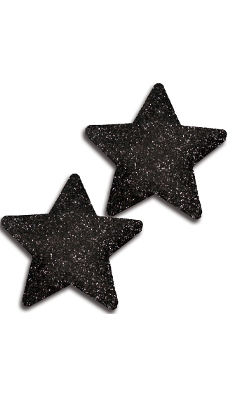 Black Glitter Star Pasties, Black Star Pasties