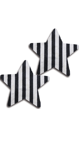 Black and White Striped Star Pasties, Black and White Pasties