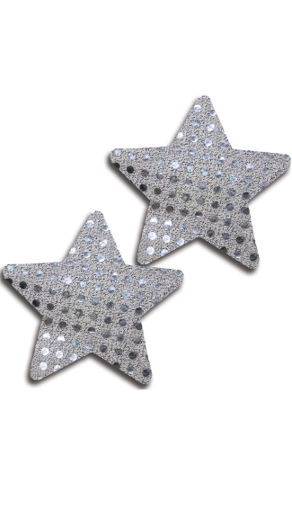 Silver Sequin Star Pasties, Silver Star Pasties