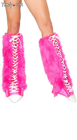 Faux Fur and Vinyl Legwarmers