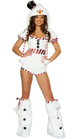 Sexy Snowman Romper, Furry Snowman Romper, Snowman Christmas Romper