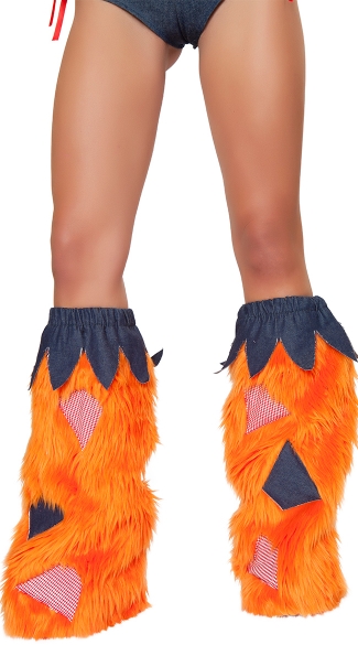 Scarecrow Legwarmers, Orange Furry Leg Warmers