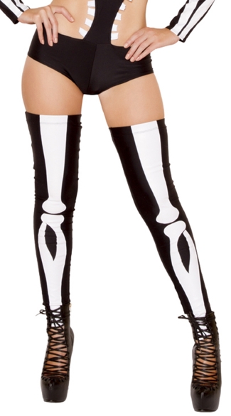 Skeleton Leggings, Black and White Leggings, Opaque Leggings