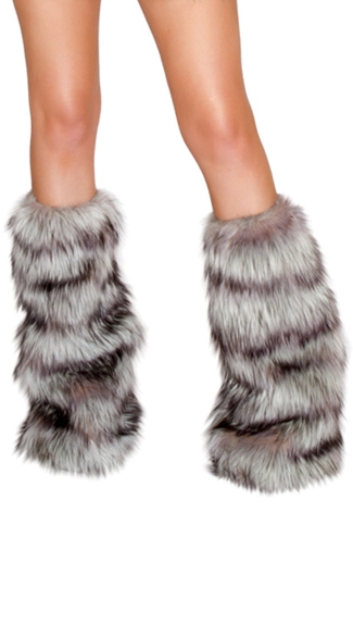 Gray Wolf Legwarmers, Furry Legwarmers, Gray Legwarmers