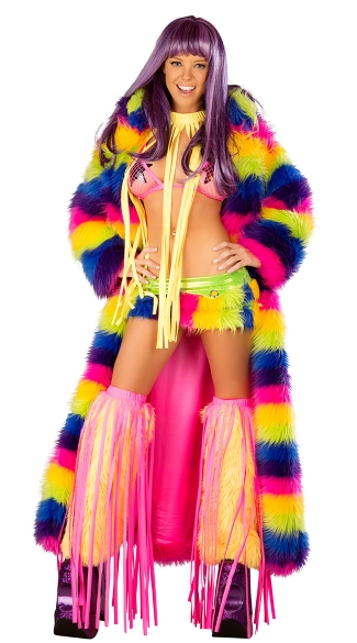 Rockin Rainbow Rave Set, Rainbow Raver Outfit, Furry Rainbow Rave Wear