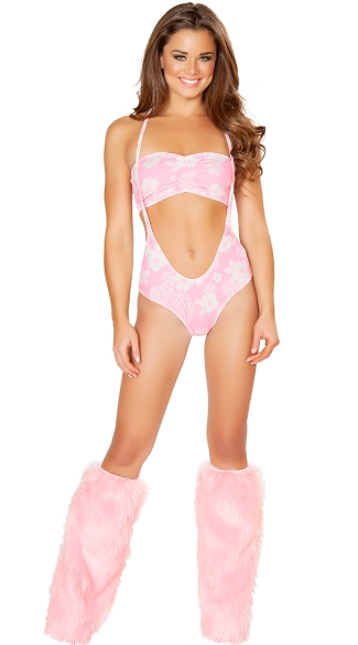 Floral Tube Top And Suspender Bottom, Floral Romper and Tube Top