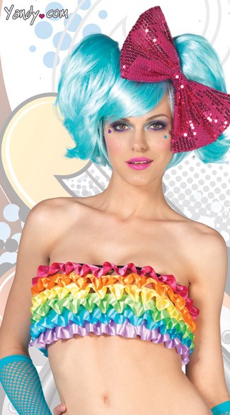 Rainbow Ruffle Rave Top