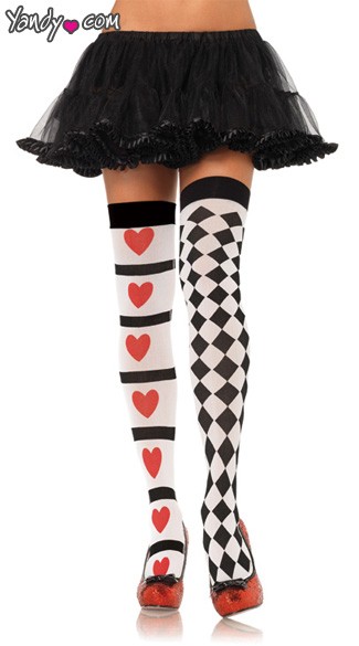 Harlequin and Heart Stockings