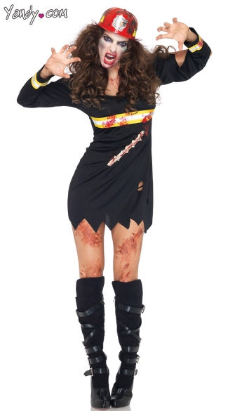 Undead Fire Starter Costume, Zombie Firefighter Costume, Zombie Fire Fighter Costume