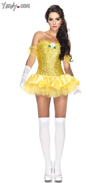 Enchanting Beauty Costume, Sequin Beauty Costume, Sequin Costume, Yellow Costume, Yellow Princess Costume, Fairy Tale Costume