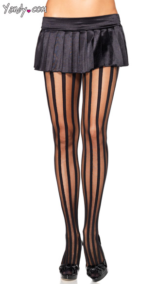 Black Striped Pantyhose