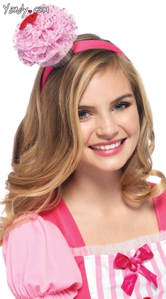 Strawberry Frosting Headband, Cupcake Costume Accessory, Cupcake Head Band