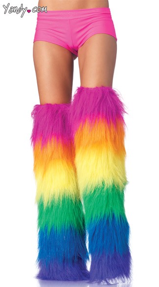 Furry Rainbow Legwarmers