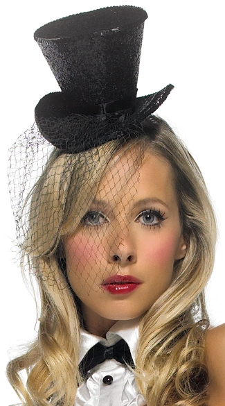 Mini Glitter Top Hat, Costume Top Hat, Halloween Top Hat Accessory