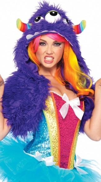 Hooded Monster Shrug, Hooded Furry Shrug, Monster Hooded Shrug, Furry Monster Hood