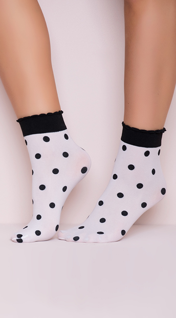 Polka Dot Ankle Socks, Black and White Socks, Polka Dot Socks