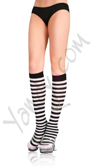 Zebra Striped Knee Highs