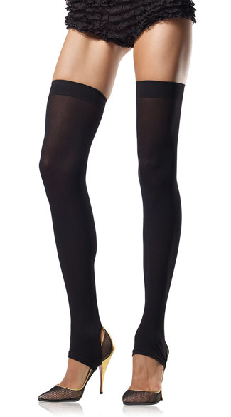 Opaque Stirrup Thigh High Stocking