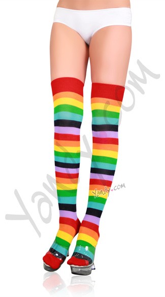 Lycra Acrylic Rainbow Thigh High