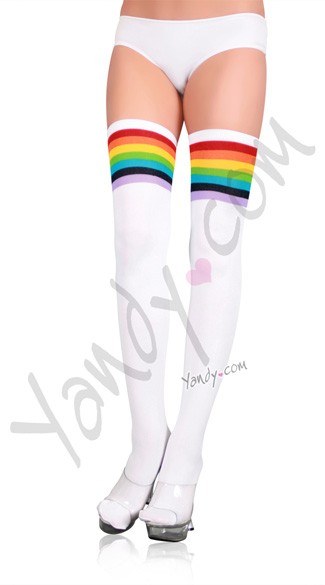 Over The Rainbow Opaque Thigh Highs