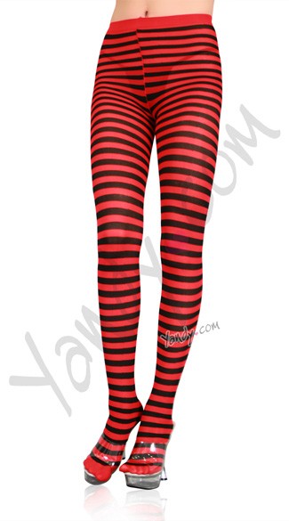 black and red striped tights plus size