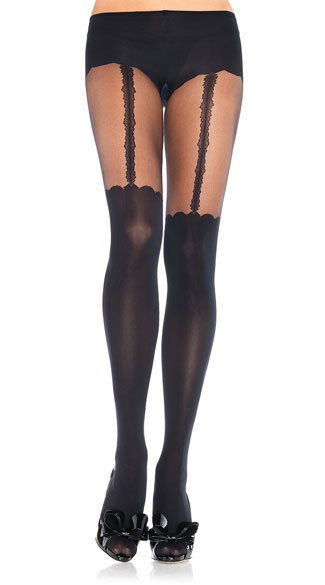 Spandex Garterbelt Look Pantyhose, Spandex Pantyhose, Garterbelt Stockings