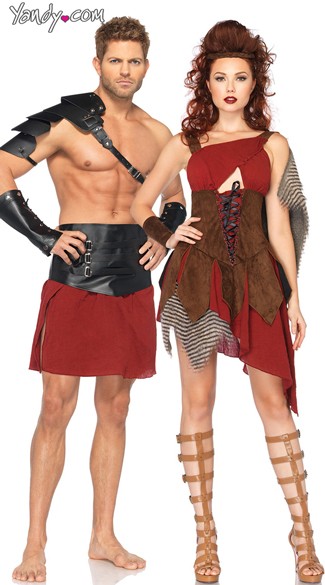 Deadly Warriors Couples Costume Deadly Gladiators Couples Costume