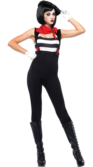 Sexy Mime Costume, Mime Catsuit Costume, Marvelous Mime Costume
