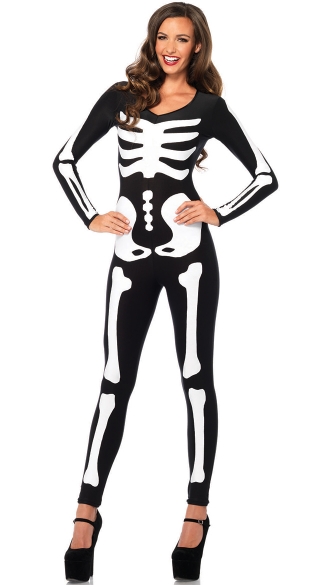 Glow In The Dark Skeleton Catsuit, Skeleton Bodysuit