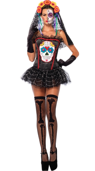 Sugar Skull Bustier, Dia De Los Muertos Bustier